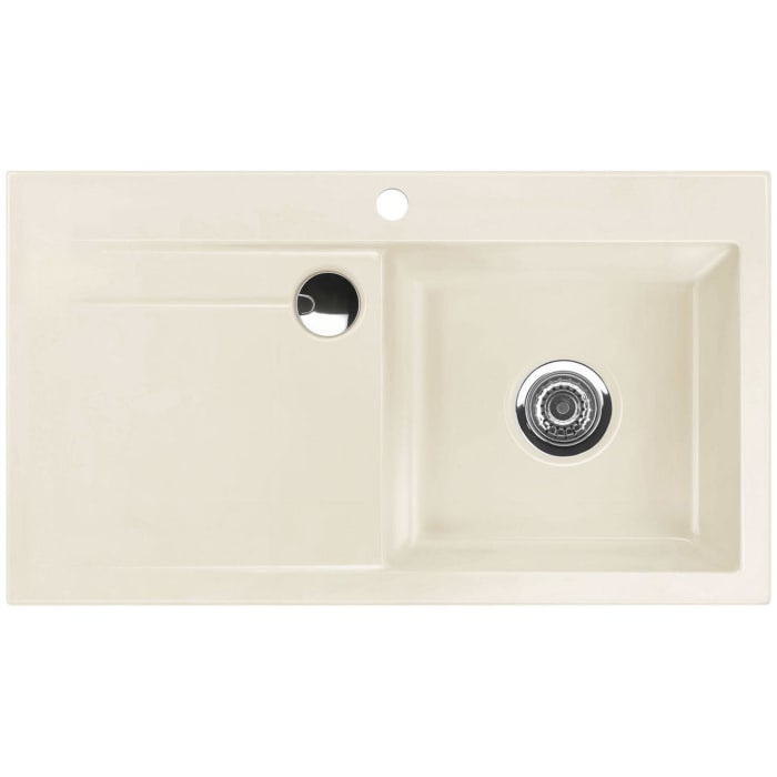 Systemceram Keradomo Stema 90 Einbauspüle rechts mit Handbetätigung, inkl. Armaturbohrung