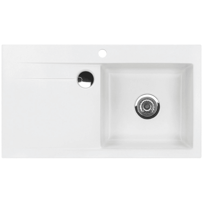 Systemceram Keradomo Stema 90 Einbauspüle rechts mit Handbetätigung, inkl. Armaturbohrung