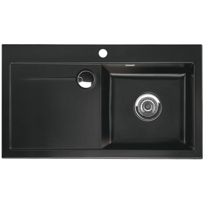 Systemceram Keradomo Stema 90 Einbauspüle rechts mit Handbetätigung, inkl. Armaturbohrung