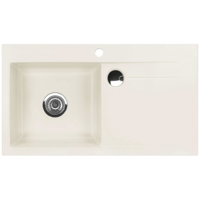 Systemceram Keradomo Stema 90 Einbauspüle links mit Handbetätigung, inkl. Armaturbohrung