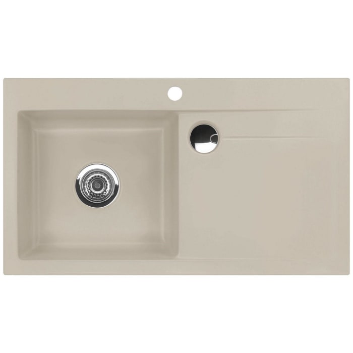 Systemceram Keradomo Stema 90 Einbauspüle links mit Handbetätigung, inkl. Armaturbohrung