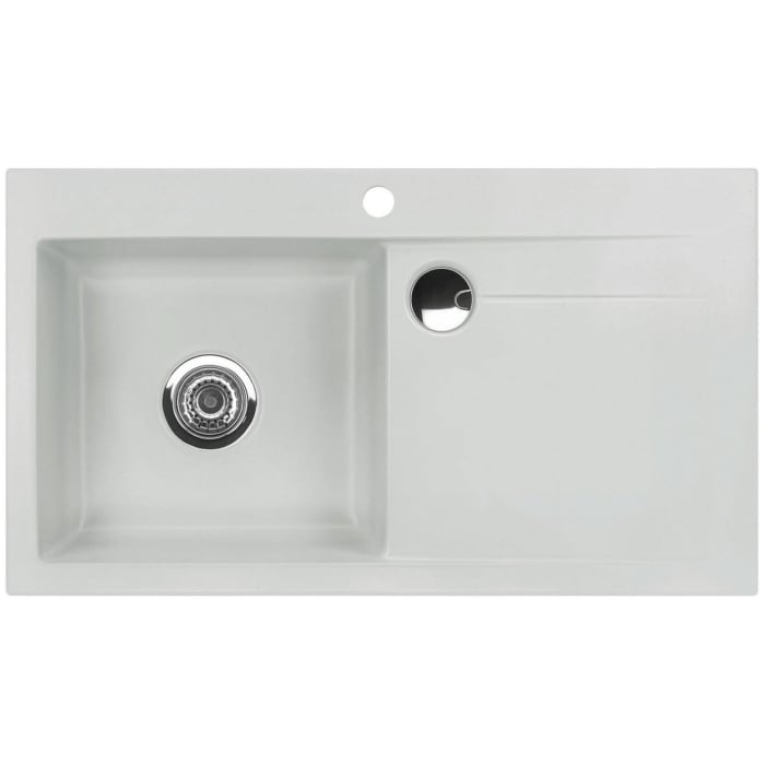 Systemceram Keradomo Stema 90 Einbauspüle links mit Handbetätigung, inkl. Armaturbohrung