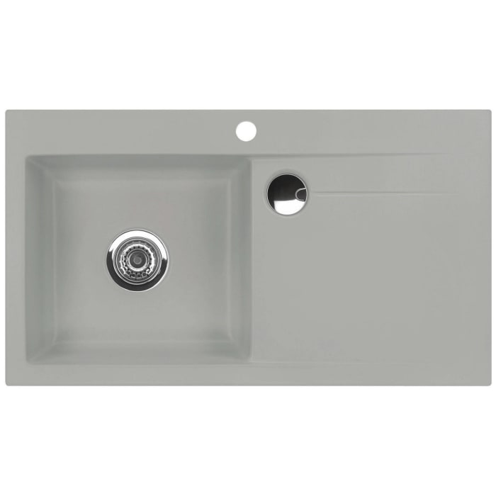 Systemceram Keradomo Stema 90 Einbauspüle links mit Handbetätigung, inkl. Armaturbohrung