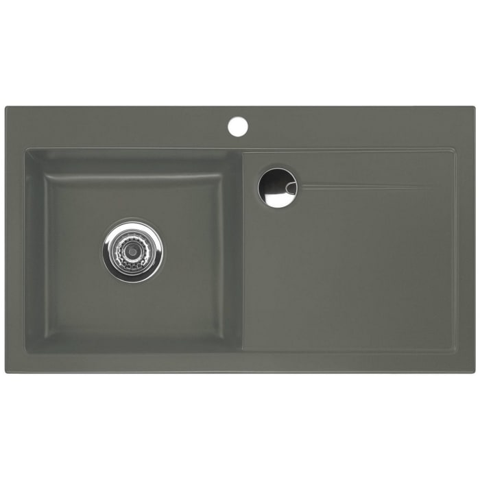 Systemceram Keradomo Stema 90 Einbauspüle links mit Excenterbetätigung, inkl. Armaturbohrung