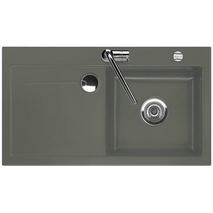 Systemceram Keradomo Stema 90 Einbauspüle rechts mit Excenterbetätigung, inkl. Armaturbohrung