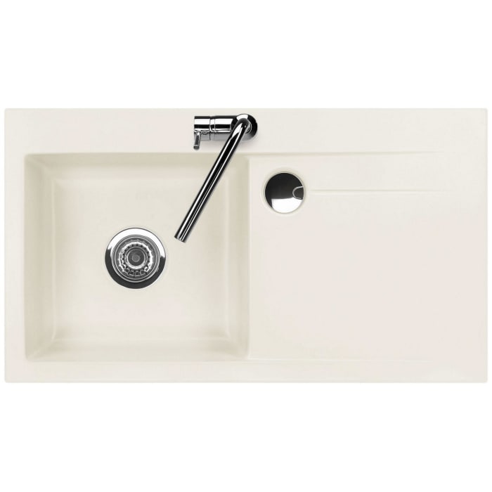 Systemceram Keradomo Stema 90 Einbauspüle links mit Handbetätigung, inkl. Armaturbohrung