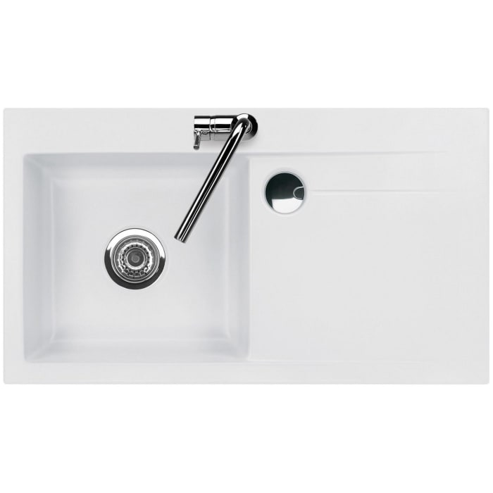 Systemceram Keradomo Stema 90 Einbauspüle links mit Handbetätigung, inkl. Armaturbohrung