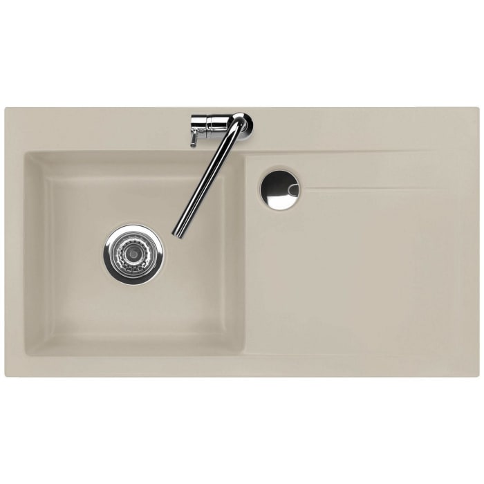 Systemceram Keradomo Stema 90 Einbauspüle links mit Handbetätigung, inkl. Armaturbohrung