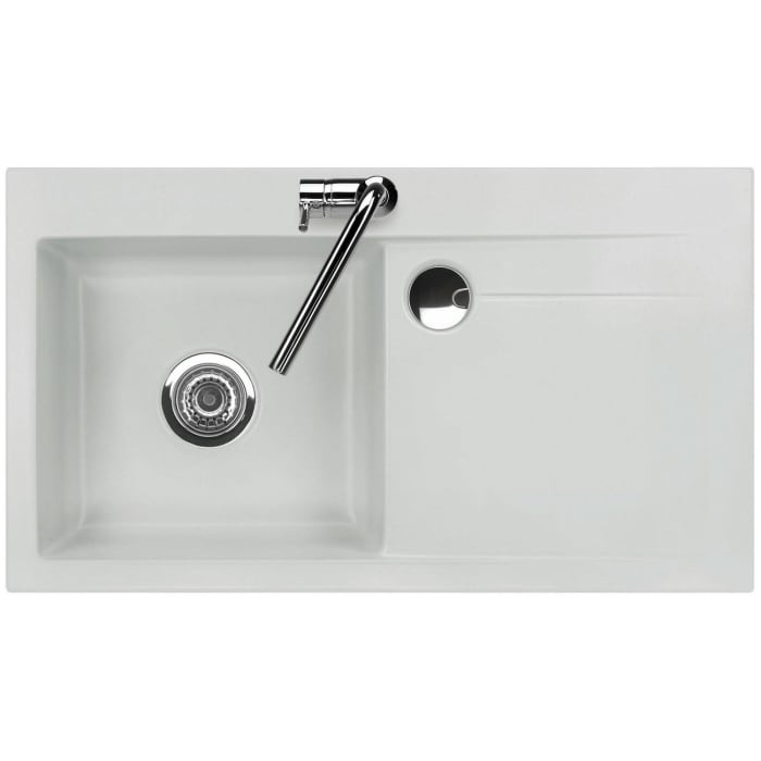 Systemceram Keradomo Stema 90 Einbauspüle links mit Handbetätigung, inkl. Armaturbohrung