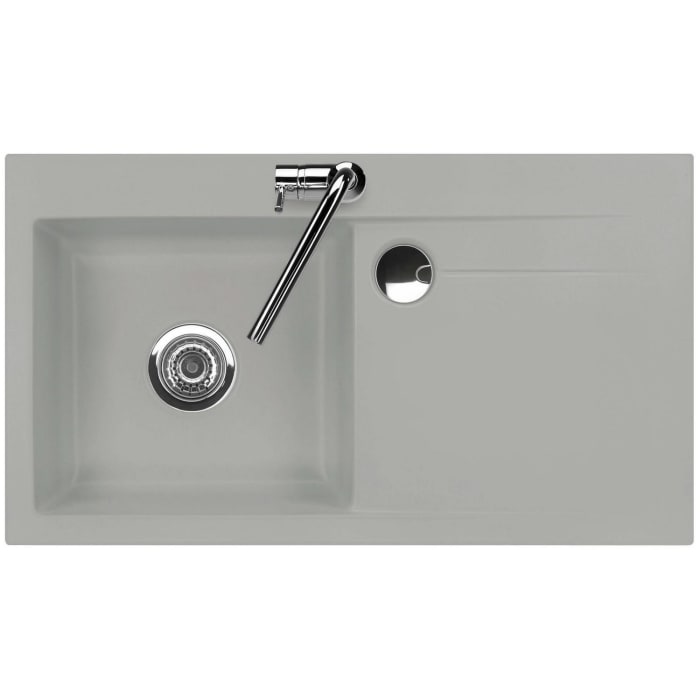 Systemceram Keradomo Stema 90 Einbauspüle links mit Handbetätigung, inkl. Armaturbohrung