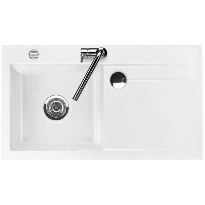 Systemceram Keradomo Stema 90 Einbauspüle links mit Excenterbetätigung, inkl. Armaturbohrung