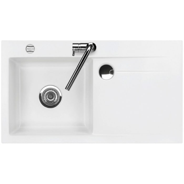 Systemceram Keradomo Stema 90 Einbauspüle links mit Excenterbetätigung, inkl. Armaturbohrung