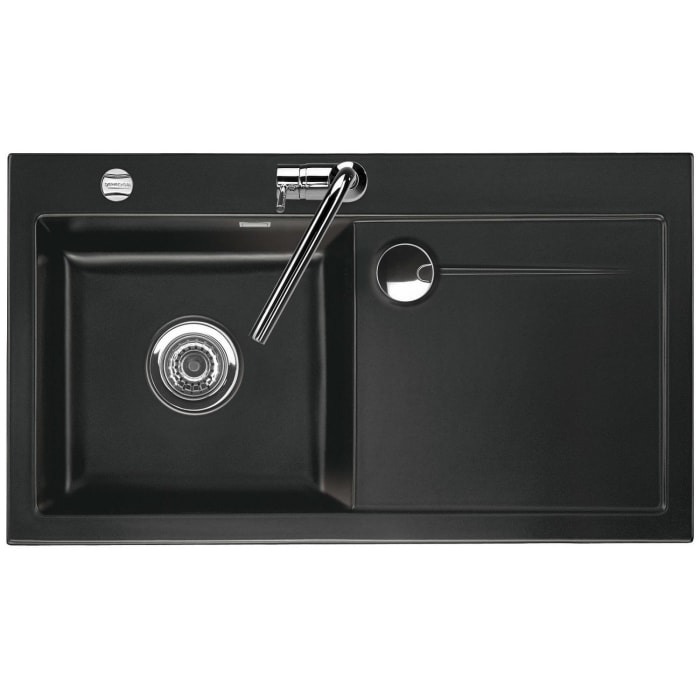 Systemceram Keradomo Stema 90 Einbauspüle links mit Excenterbetätigung, inkl. Armaturbohrung