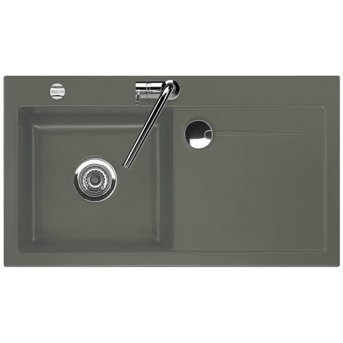 Systemceram Keradomo Stema 90 Einbauspüle links mit Excenterbetätigung, inkl. Armaturbohrung