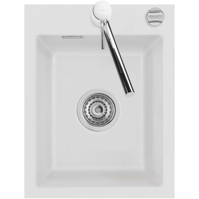 Systemceram Keradomo Mera 39 F Spüle für flächenbündigen Einbau mit Excenterbetätigung, inkl. Armaturbohrung