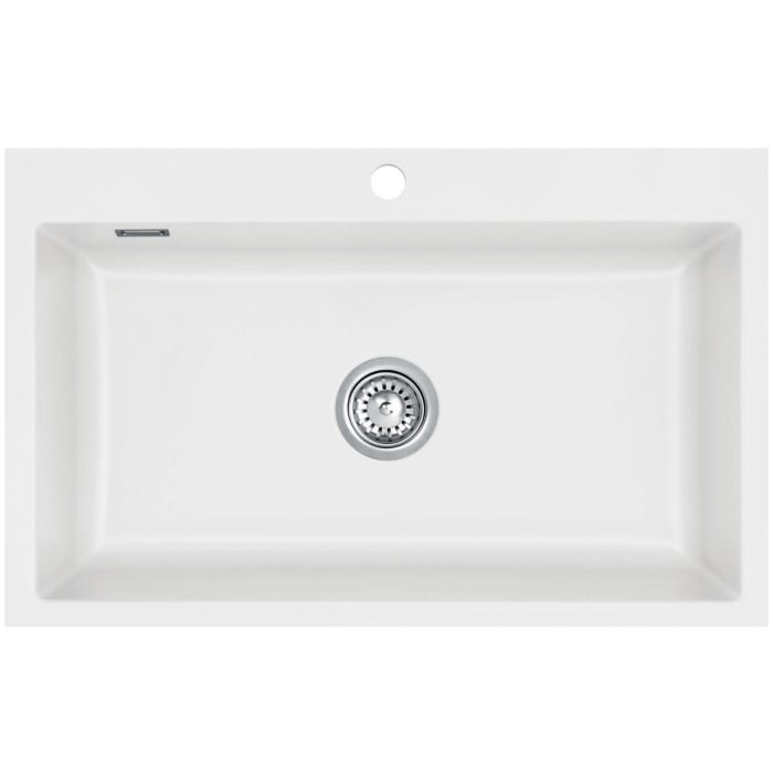 Systemceram Keradomo Mera 80 F Spüle für flächenbündigen Einbau mit Excenterbetätigung, inkl. Armaturbohrung