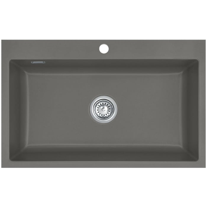 Systemceram Keradomo Mera 80 F Spüle für flächenbündigen Einbau mit Excenterbetätigung, inkl. Armaturbohrung