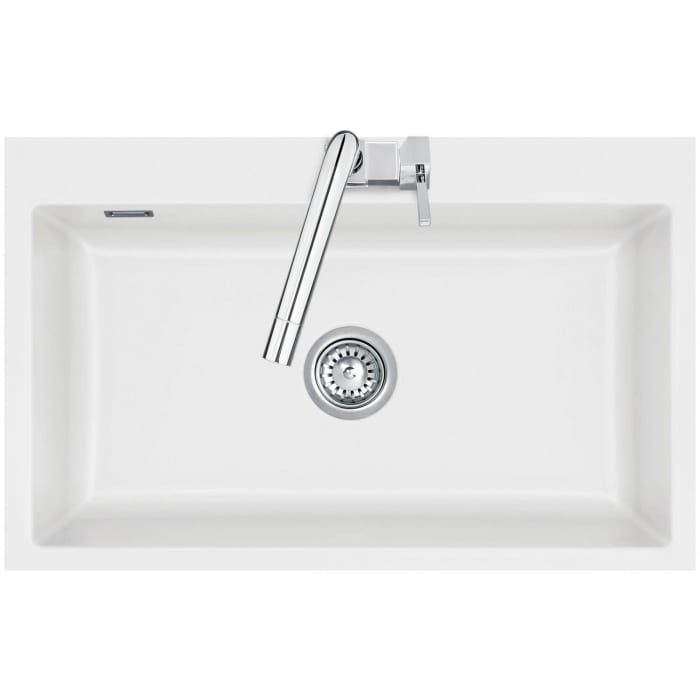 Systemceram Keradomo Mera 80 F Spüle für flächenbündigen Einbau mit Handbetätigung, inkl. Armaturbohrung