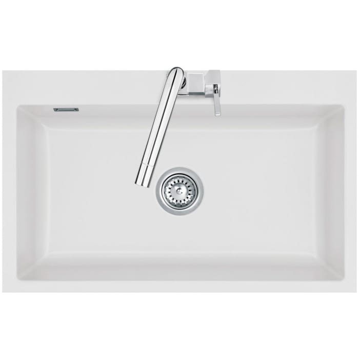 Systemceram Keradomo Mera 80 F Spüle für flächenbündigen Einbau mit Handbetätigung, inkl. Armaturbohrung