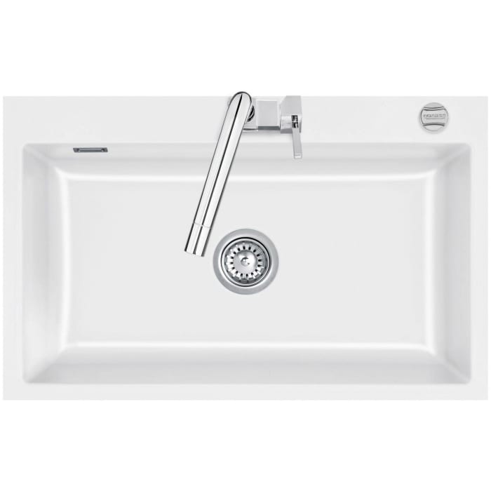 Systemceram Keradomo Mera 80 F Spüle für flächenbündigen Einbau mit Excenterbetätigung, inkl. Armaturbohrung