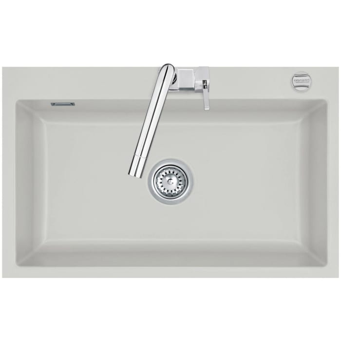 Systemceram Keradomo Mera 80 F Spüle für flächenbündigen Einbau mit Excenterbetätigung, inkl. Armaturbohrung