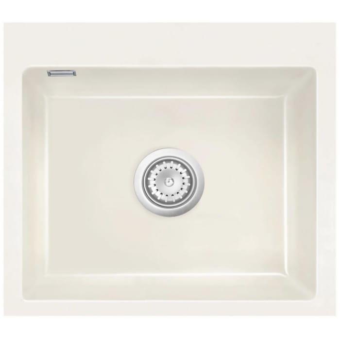 Systemceram Keradomo Mera 57 F Spüle für flächenbündigen Einbau mit Excenterbetätigung, ohne Hahnlochbohrung