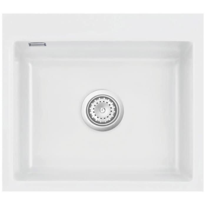 Systemceram Keradomo Mera 57 F Spüle für flächenbündigen Einbau mit Excenterbetätigung, ohne Hahnlochbohrung