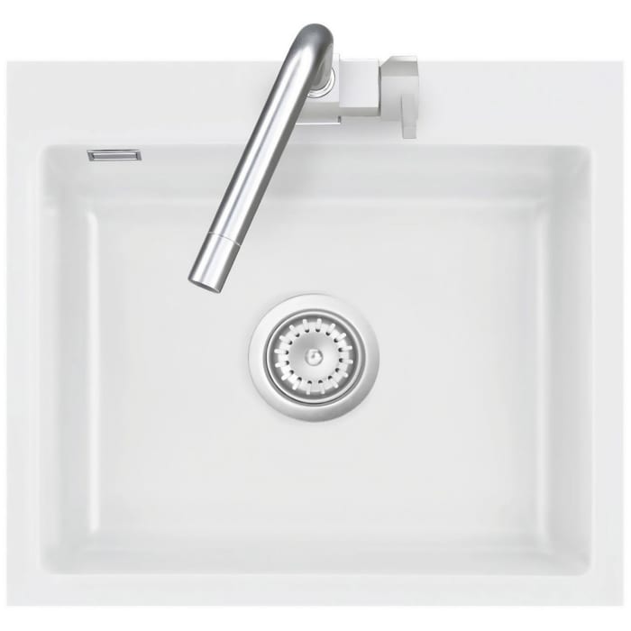 Systemceram Keradomo Mera 57 F Spüle für flächenbündigen Einbau mit Handbetätigung, ohne Hahnlochbohrung