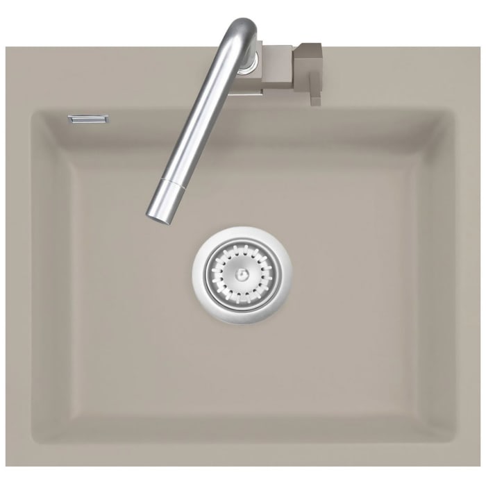 Systemceram Keradomo Mera 57 F Spüle für flächenbündigen Einbau mit Handbetätigung, ohne Hahnlochbohrung