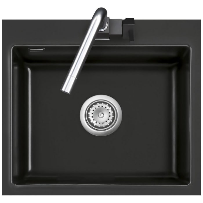 Systemceram Keradomo Mera 57 F Spüle für flächenbündigen Einbau mit Handbetätigung, ohne Hahnlochbohrung