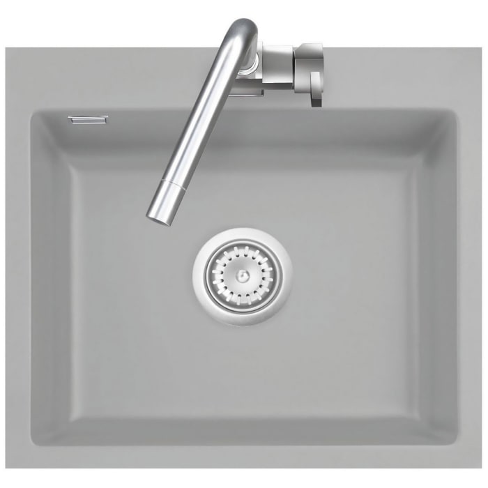 Systemceram Keradomo Mera 57 F Spüle für flächenbündigen Einbau mit Handbetätigung, ohne Hahnlochbohrung