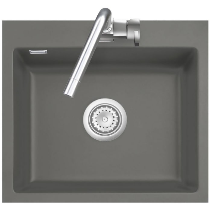 Systemceram Keradomo Mera 57 F Spüle für flächenbündigen Einbau mit Handbetätigung, ohne Hahnlochbohrung