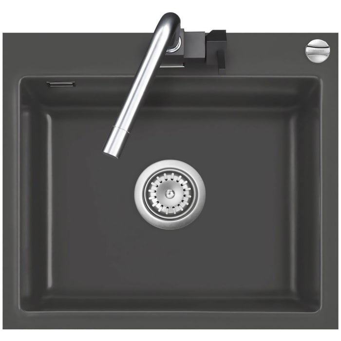 Systemceram Keradomo Mera 57 F Spüle für flächenbündigen Einbau mit Excenterbetätigung, ohne Hahnlochbohrung