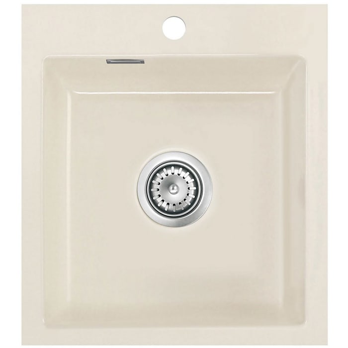 Systemceram Keradomo Mera 46 F Spüle für flächenbündigen Einbau mit Excenterbetätigung, inkl. Armaturbohrung