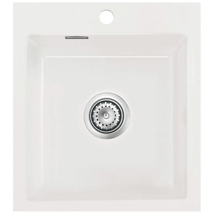 Systemceram Keradomo Mera 46 F Spüle für flächenbündigen Einbau mit Excenterbetätigung, inkl. Armaturbohrung