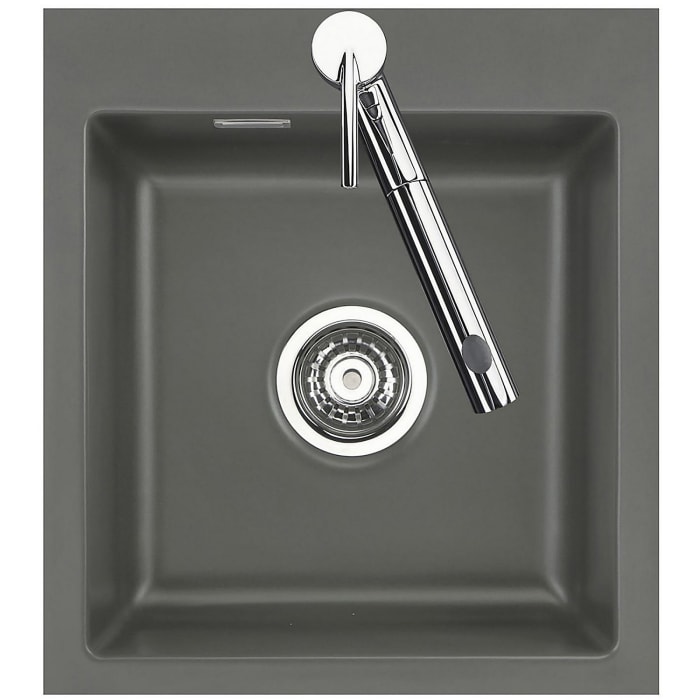 Systemceram Keradomo Mera 46 F Spüle für flächenbündigen Einbau mit Handbetätigung, inkl. Armaturbohrung