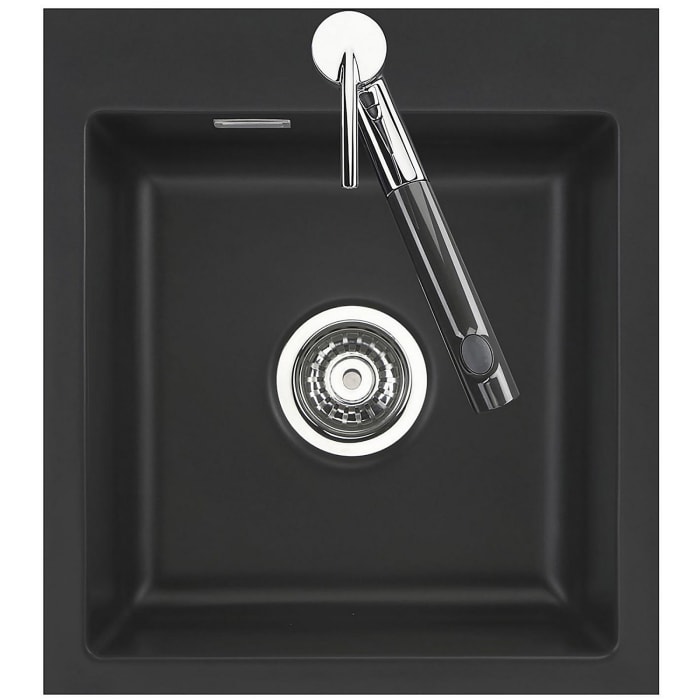 Systemceram Keradomo Mera 46 F Spüle für flächenbündigen Einbau mit Handbetätigung, inkl. Armaturbohrung