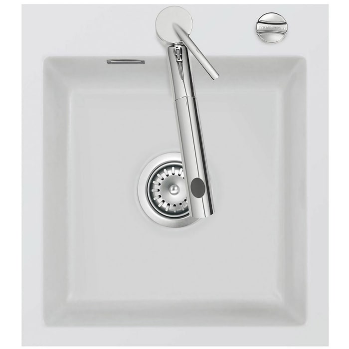 Systemceram Keradomo Mera 46 F Spüle für flächenbündigen Einbau mit Excenterbetätigung, inkl. Armaturbohrung