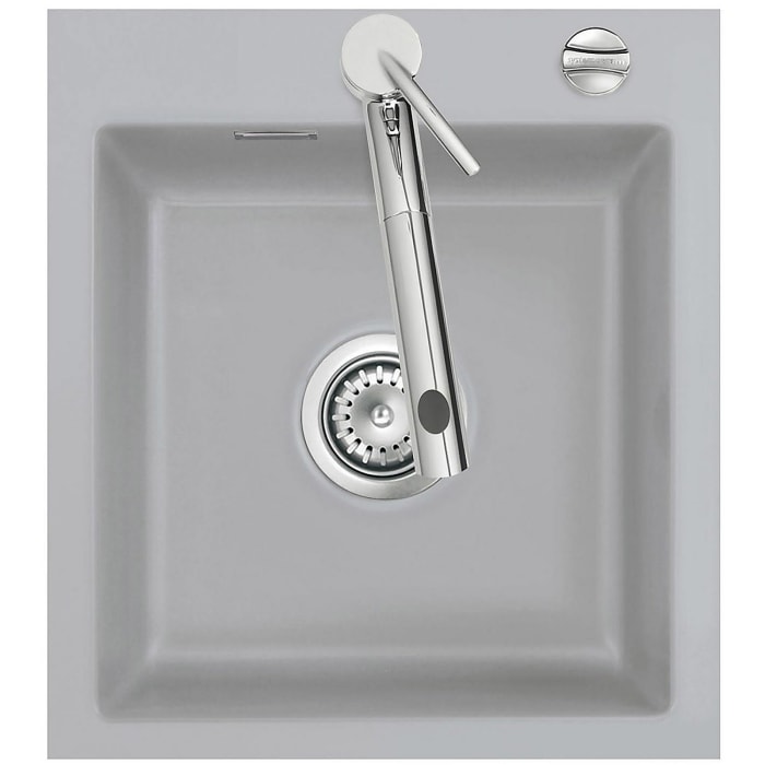 Systemceram Keradomo Mera 46 F Spüle für flächenbündigen Einbau mit Excenterbetätigung, inkl. Armaturbohrung