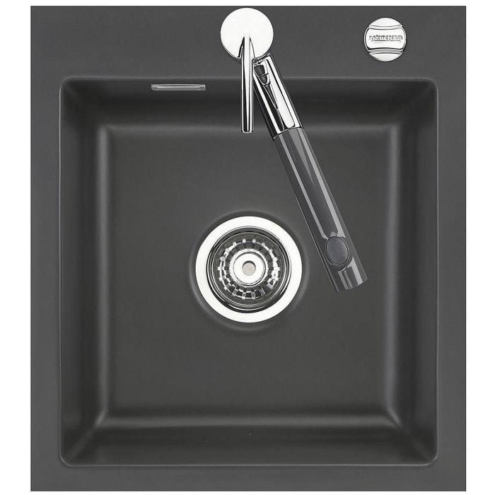 Systemceram Keradomo Mera 46 F Spüle für flächenbündigen Einbau mit Excenterbetätigung, inkl. Armaturbohrung