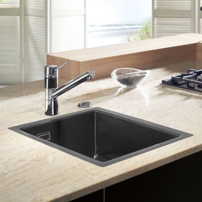 Systemceram Keradomo Mera 39 F/o Spüle für flächenbündigen Einbau mit Excenterbetätigung, ohne Hahnlochbohrung