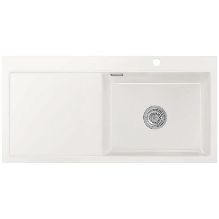 Systemceram Keradomo Mera 100 SL/ F Spüle rechts für flächenbündigen Einbau mit Handbetätigung, inkl. Armaturbohrung