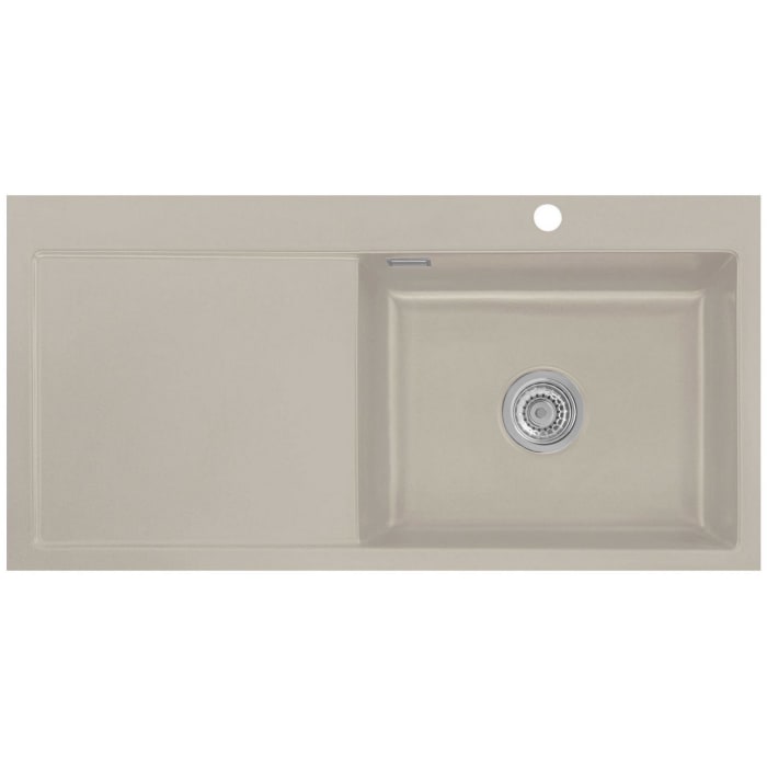 Systemceram Keradomo Mera 100 SL/ F Spüle rechts für flächenbündigen Einbau mit Handbetätigung, inkl. Armaturbohrung