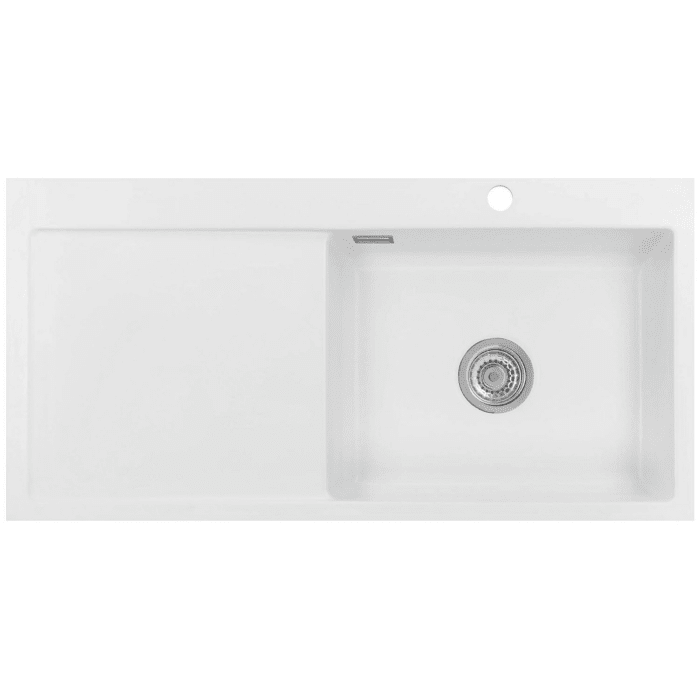 Systemceram Keradomo Mera 100 SL/ F Spüle rechts für flächenbündigen Einbau mit Excenterbetätigung, inkl. Armaturbohrung