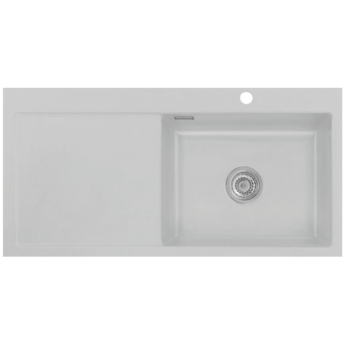 Systemceram Keradomo Mera 100 SL/ F Spüle rechts für flächenbündigen Einbau mit Excenterbetätigung, inkl. Armaturbohrung