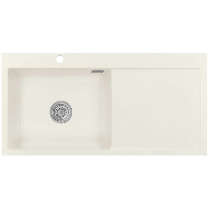 Systemceram Keradomo Mera 100 SL/ F Spüle links für flächenbündigen Einbau mit Handbetätigung, inkl. Armaturbohrung