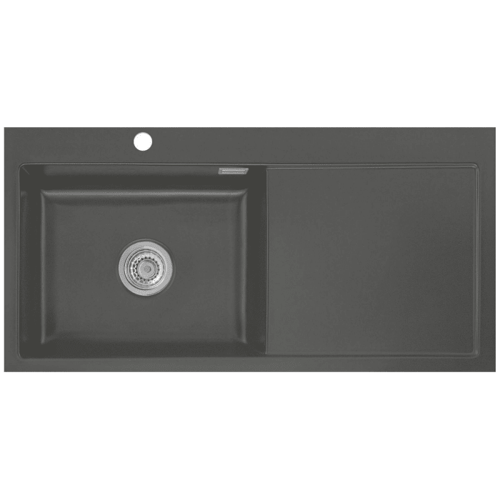 Systemceram Keradomo Mera 100 SL/ F Spüle links für flächenbündigen Einbau mit Handbetätigung, inkl. Armaturbohrung