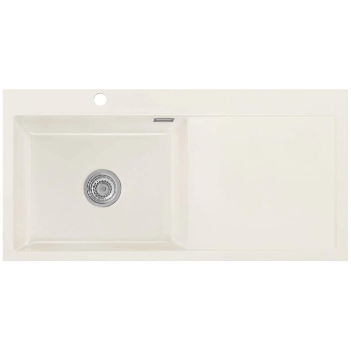 Systemceram Keradomo Mera 100 SL/ F Spüle links für flächenbündigen Einbau mit Excenterbetätigung, inkl. Armaturbohrung