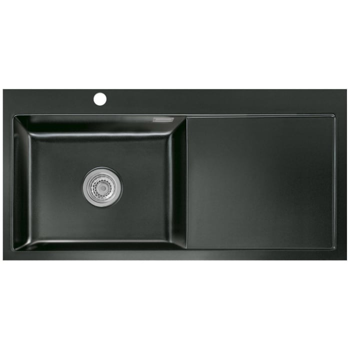 Systemceram Keradomo Mera 100 SL/ F Spüle links für flächenbündigen Einbau mit Excenterbetätigung, inkl. Armaturbohrung