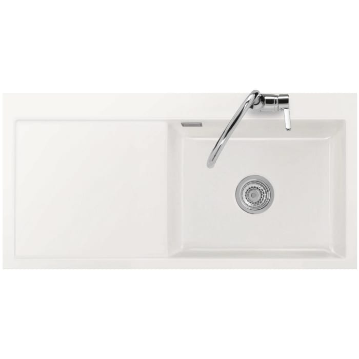 Systemceram Keradomo Mera 100 SL/ F Spüle rechts für flächenbündigen Einbau mit Handbetätigung, inkl. Armaturbohrung